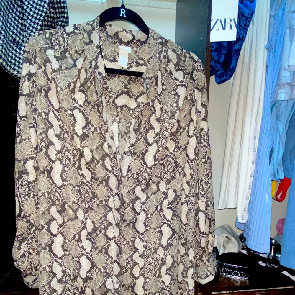 Alligator print blouse dress